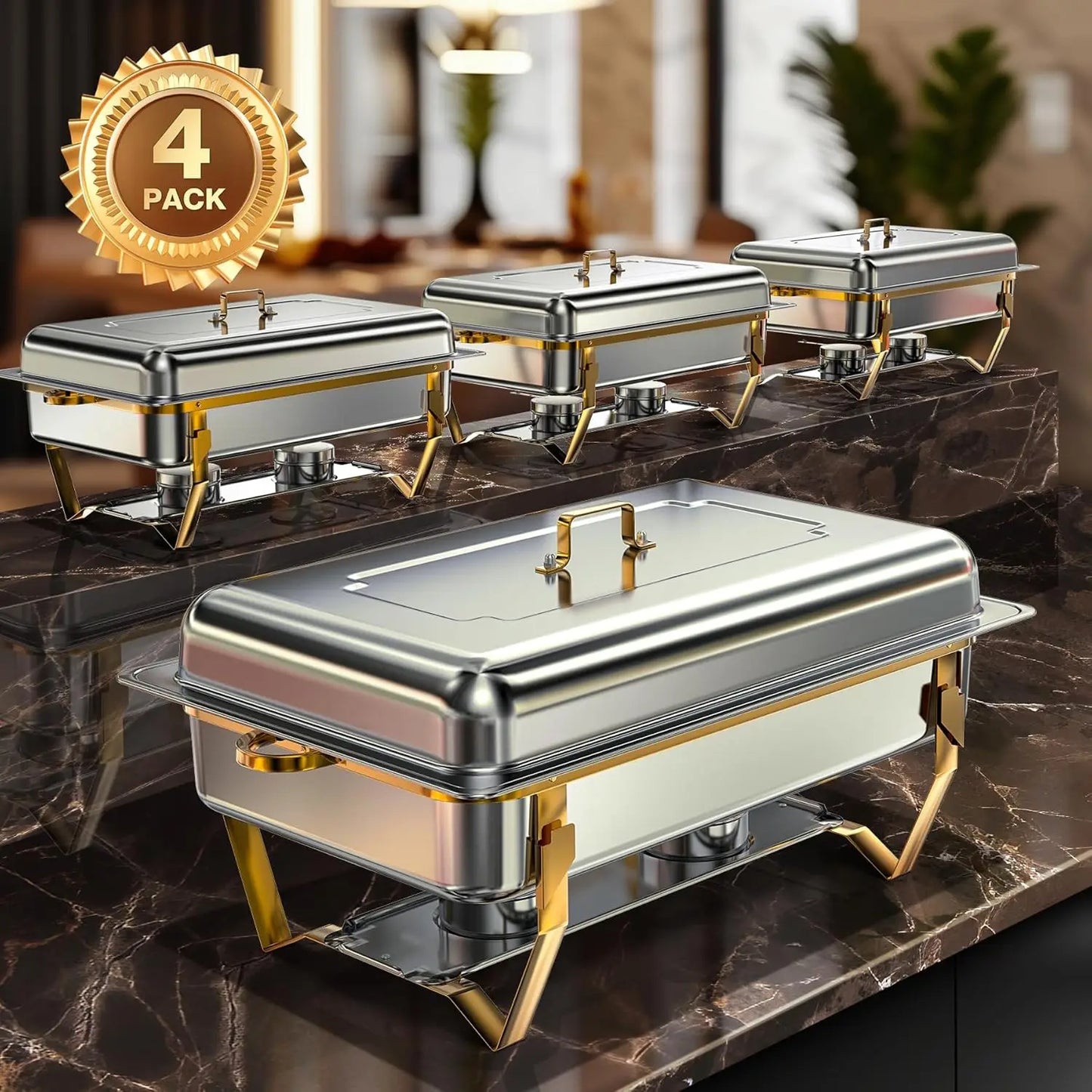 Hign Concerned Chafing Dishes Buffet Set Rolled Edge Design