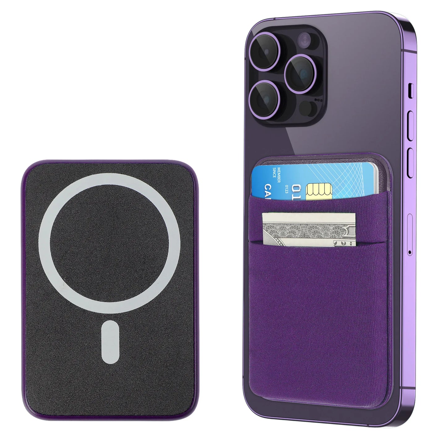 Elastic Lycra Phone Wallet Card Holder For MagSafe Compatible