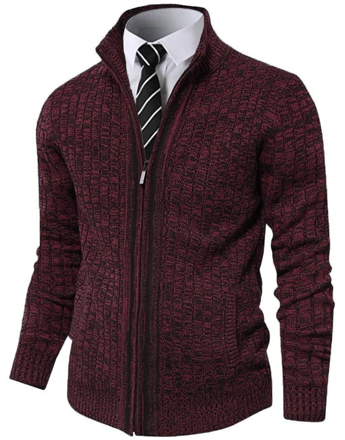 Pioneer Camp Men's Cardigan Sweaters Full Zip Up Slim Fit Stand Collar