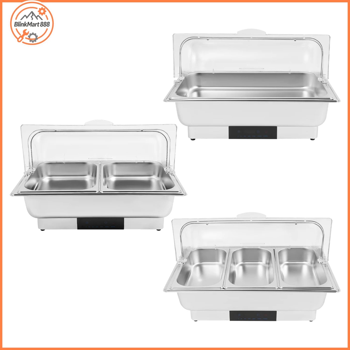 Stainless Steel Electric Chafing Dish Buffet Chafer With Touch Control