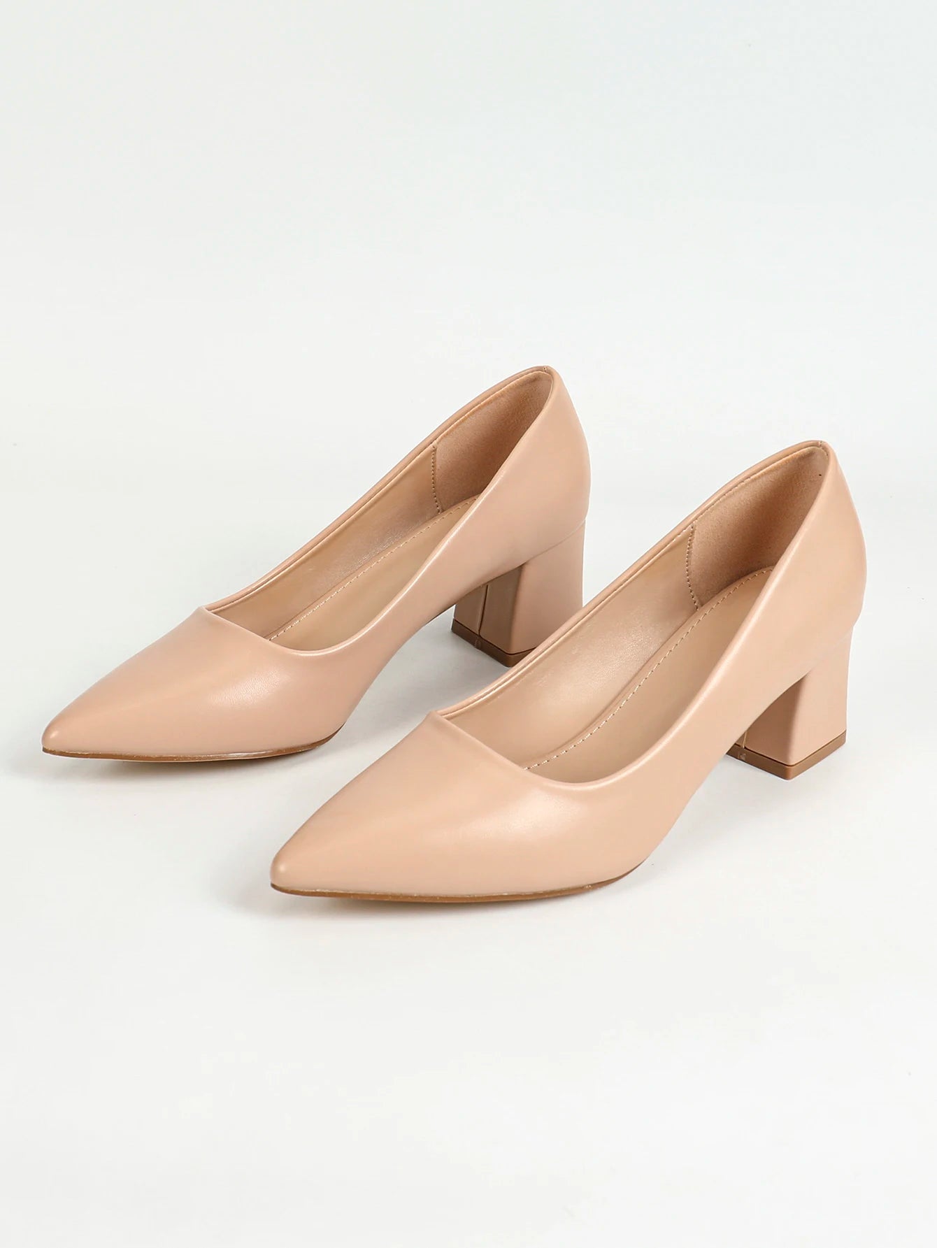Women's Block Heel Slingback Pumps With Pointed Toe Shoes