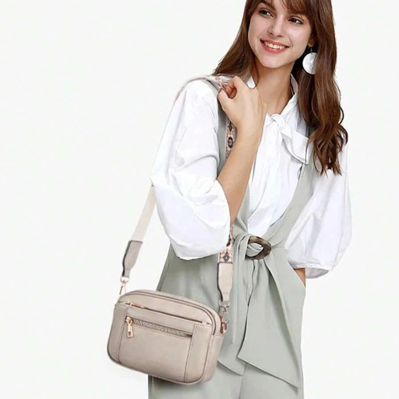 New Quilted Embroidery Grid Colorblocking Retro Shoulder Bag Zipper Shoulder Crossbody Purse Small Square Bag