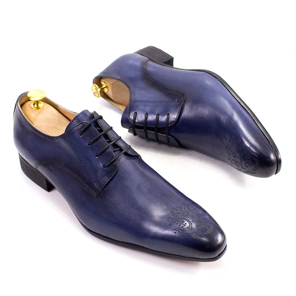 Felix Chu Classic Men Oxford Derby Genuine Leather Dress Shoes
