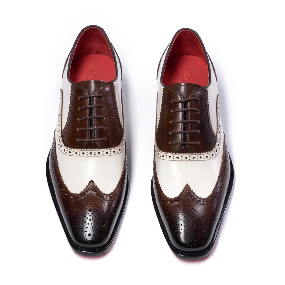 Felix Chu Mens Leather Oxford Dress Shoes Retro Baroque Style