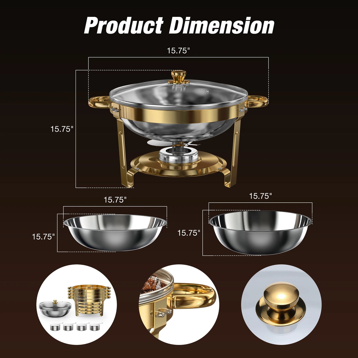 Hign-concerned Stainless Steel Chafing Dish Set for Buffets