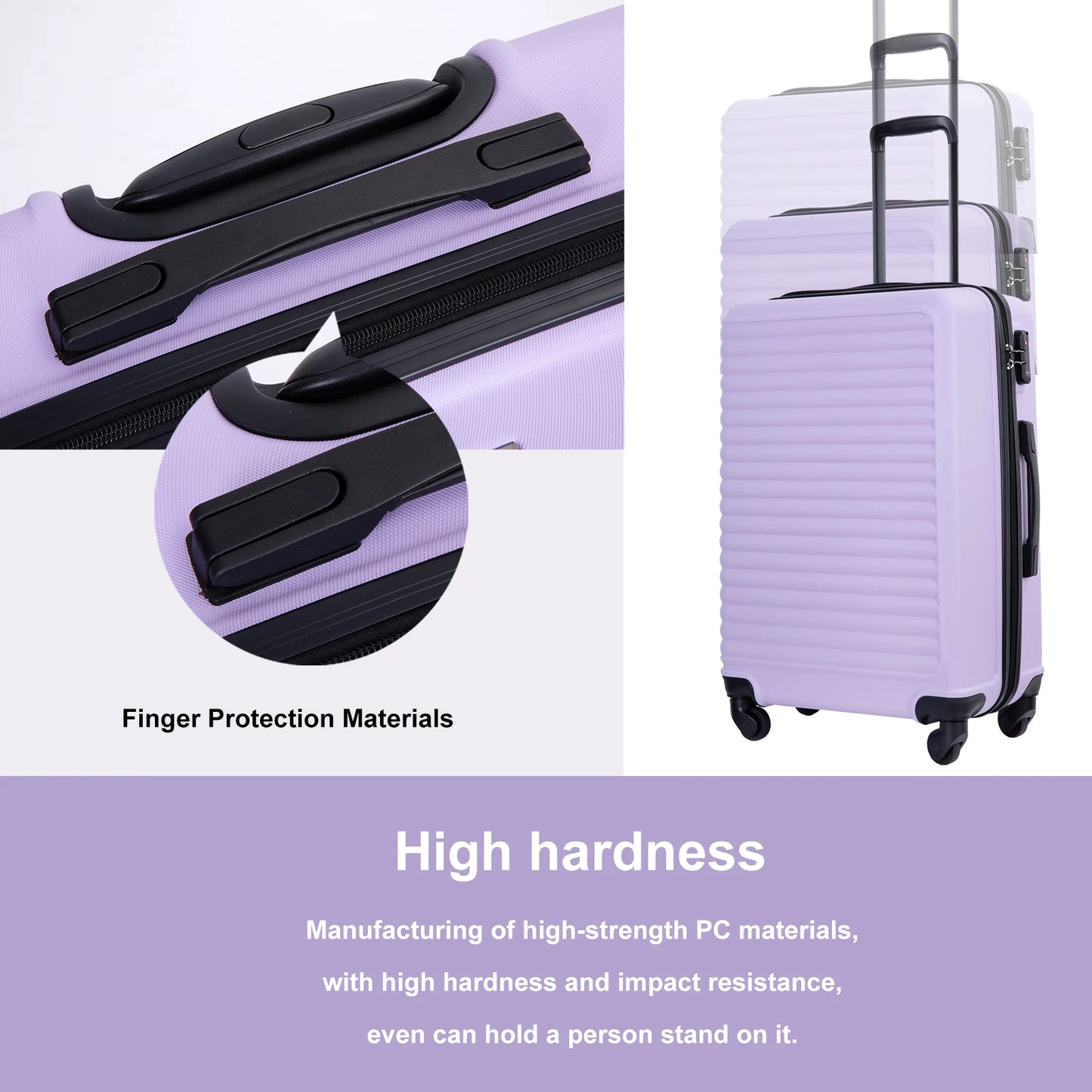 Travelhouse 3 Piece Hardside Luggage Set Spinner Wheels