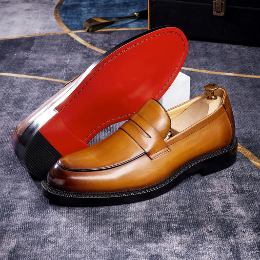 Felix Chu Mens Genuine Leather Loafers Driving Shoes Casual