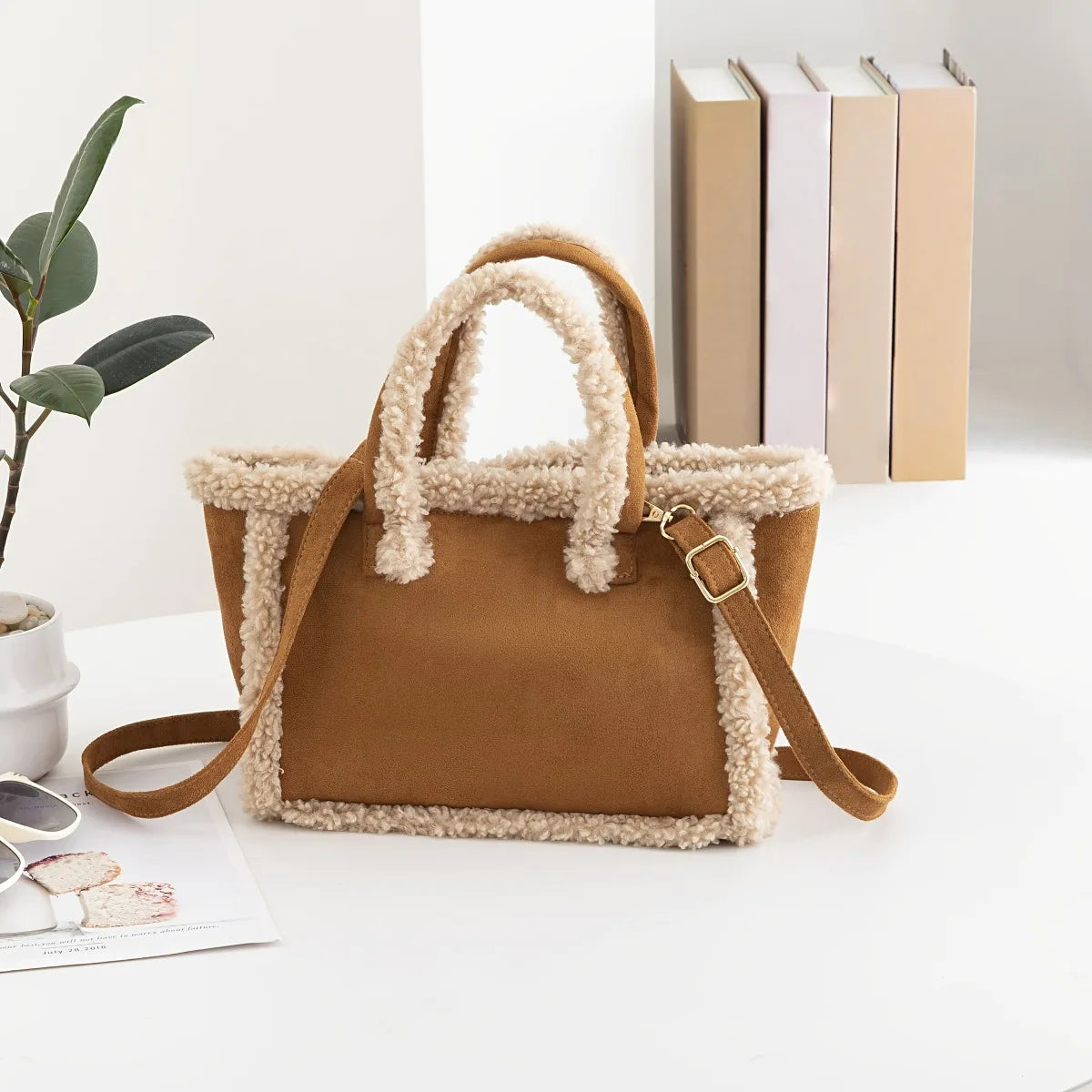 Women's Plush Crossbody Handle Bag Autumn Winter Elegant Bag Soft Velvet Handbag Large Capacity Shoulder Bag Best Gifts for Wedding Party Festival Valentine's Day Thanks Giving Day