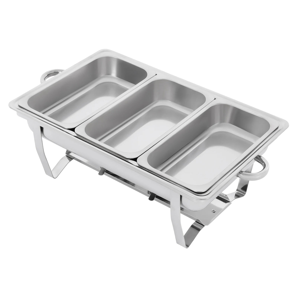 Bymaocar Chafing Dish Buffet Set 3-Grid Stainless Steel Chafer Warmer