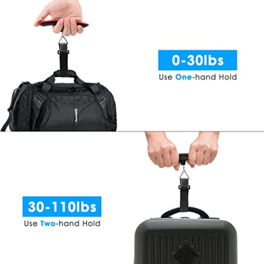 Digital Luggage Scale Vacation Travel Essentials Accessories Gifts for Traveler Portable Suitcase Handheld Weight Scale 110 lbs