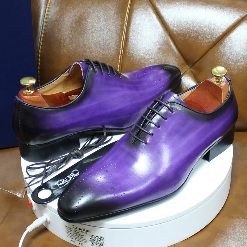 Felix Chu Mens Oxford Whole Cut Leather Dress Shoes