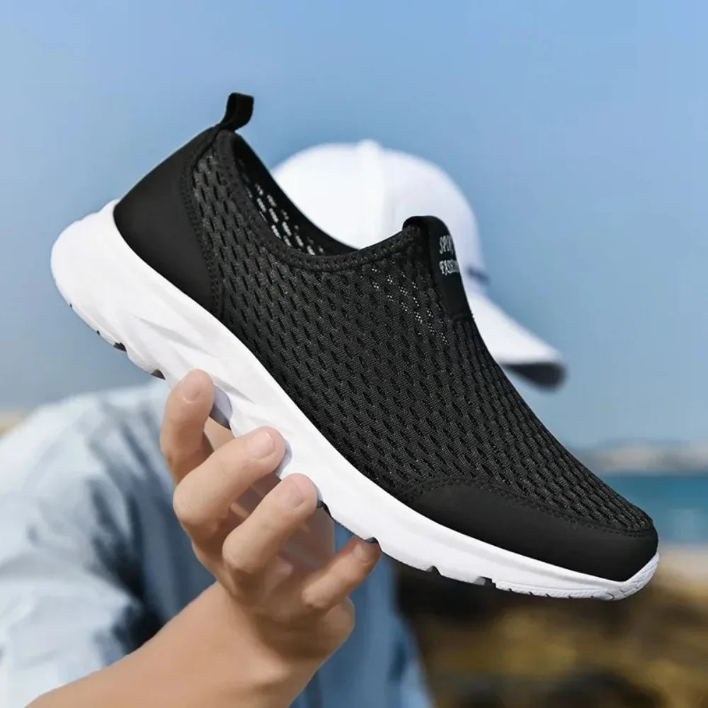 WIENJEE Mens Loafers Slip On Breathable Summer Walking Shoes