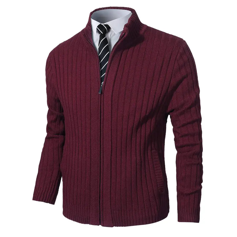 Pioneer Camp Men's Cardigan Sweaters Full Zip Up Slim Fit Stand Collar