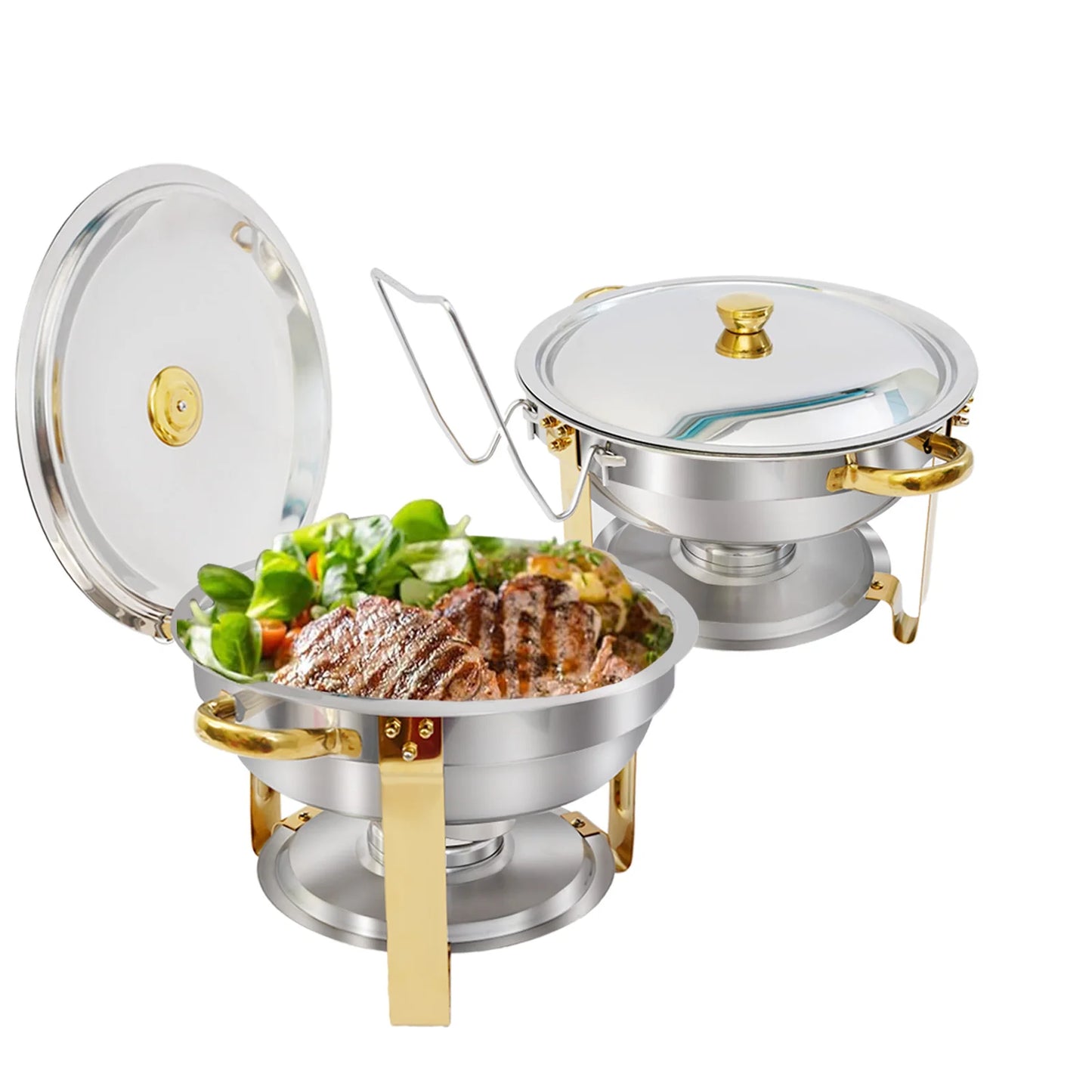 Stainless Steel Round Chafing Dish Buffet Set Warmer