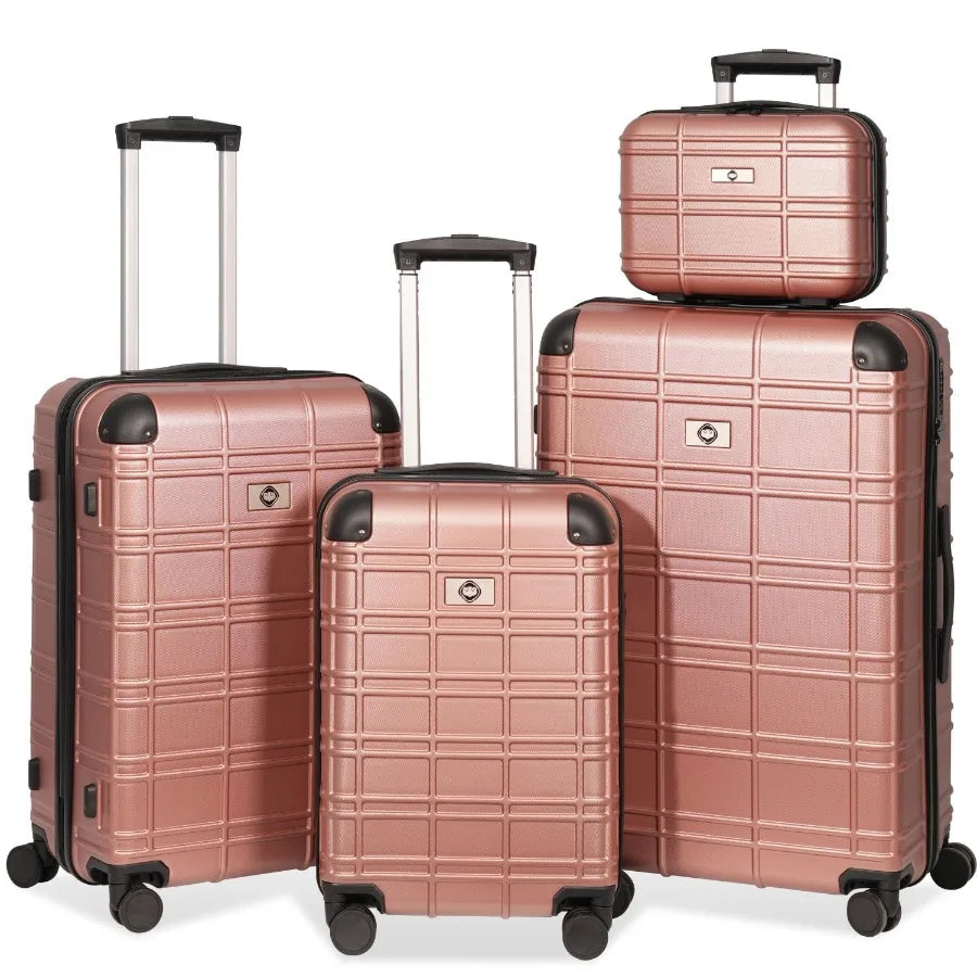 Hardside Luggage Set 4 Piece ABS PC Spinner Wheels TSA Lock