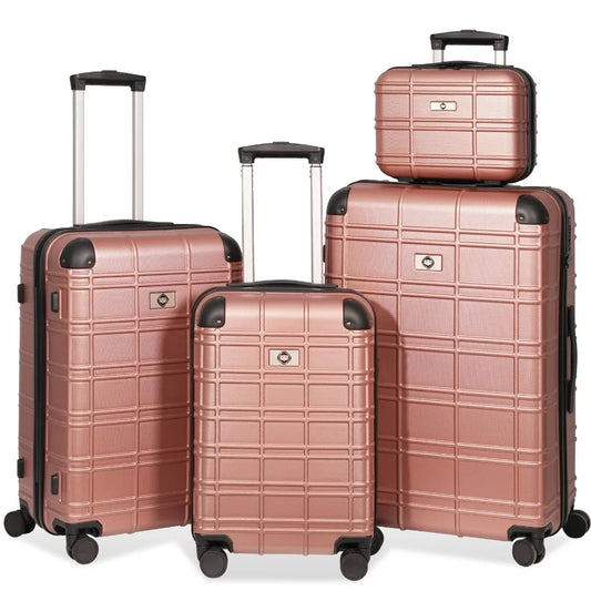 Hardside Luggage Set 4 Piece ABS PC Spinner Wheels TSA Lock