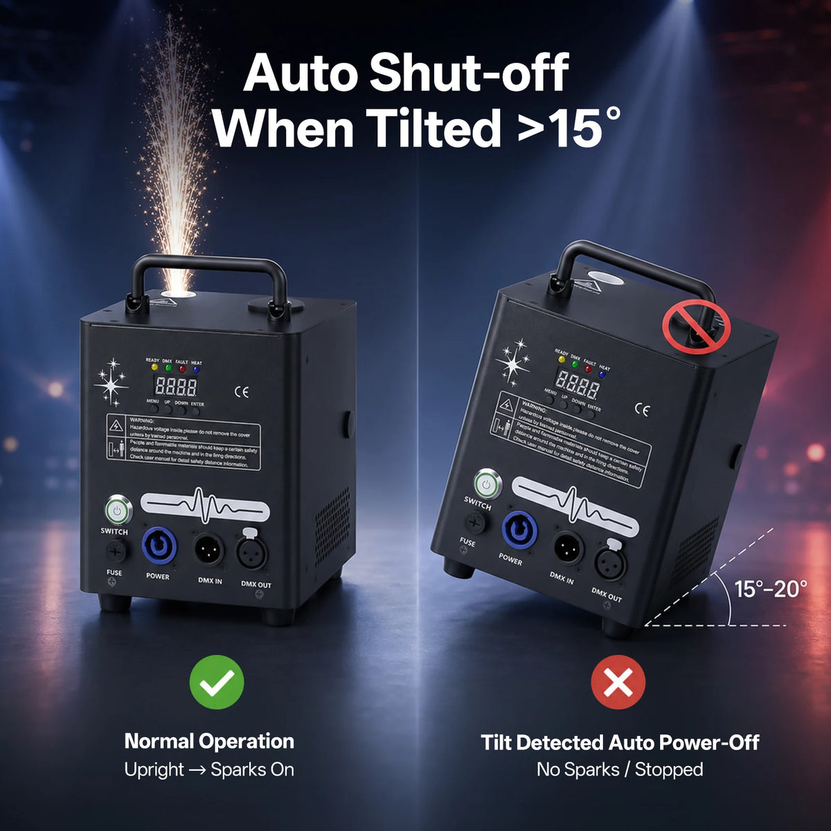 U'King Mini Electronic Spark Machine 500W Adjustable Stage Effects Device