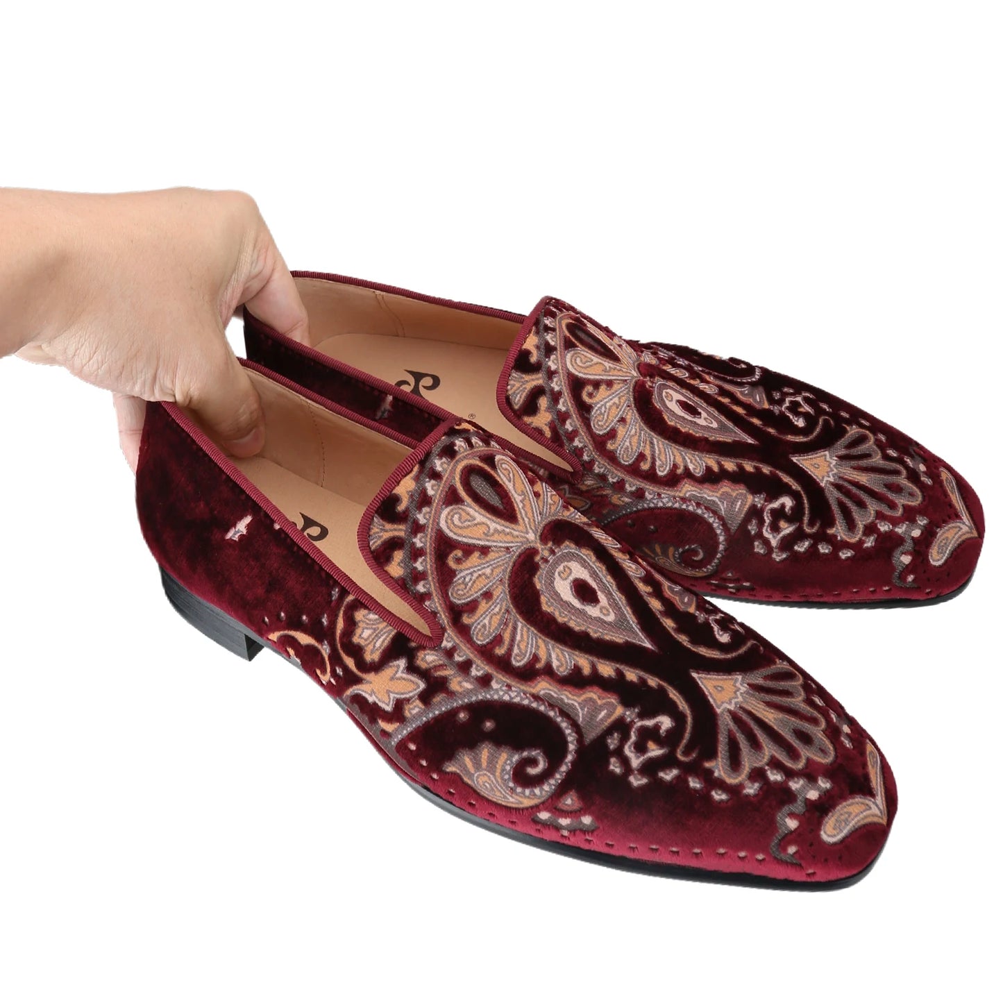 Piergitar Silk Velvet Mens Loafers For Wedding And Party