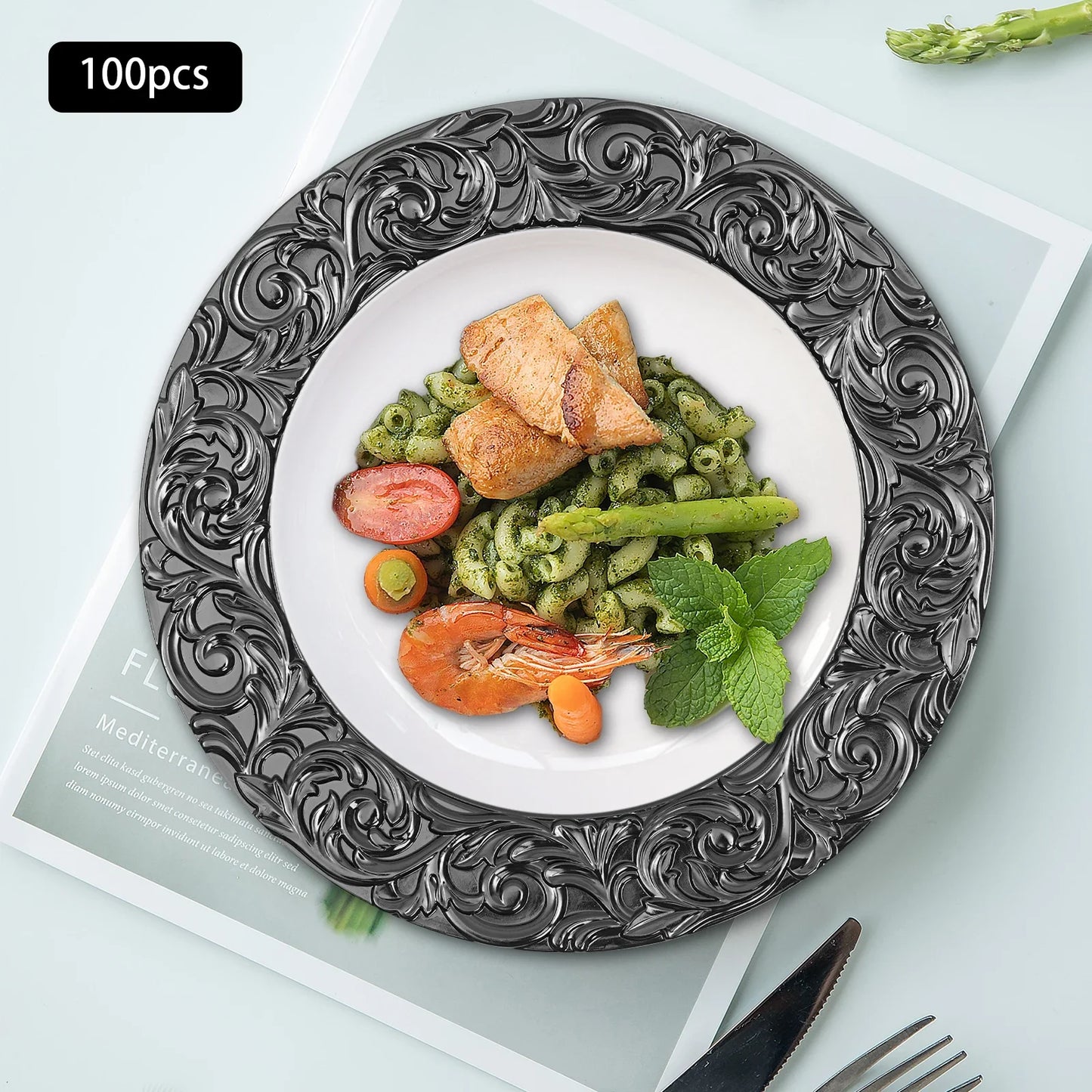 Bymaocar Charger Plates Set Elegant Round Serving Plates