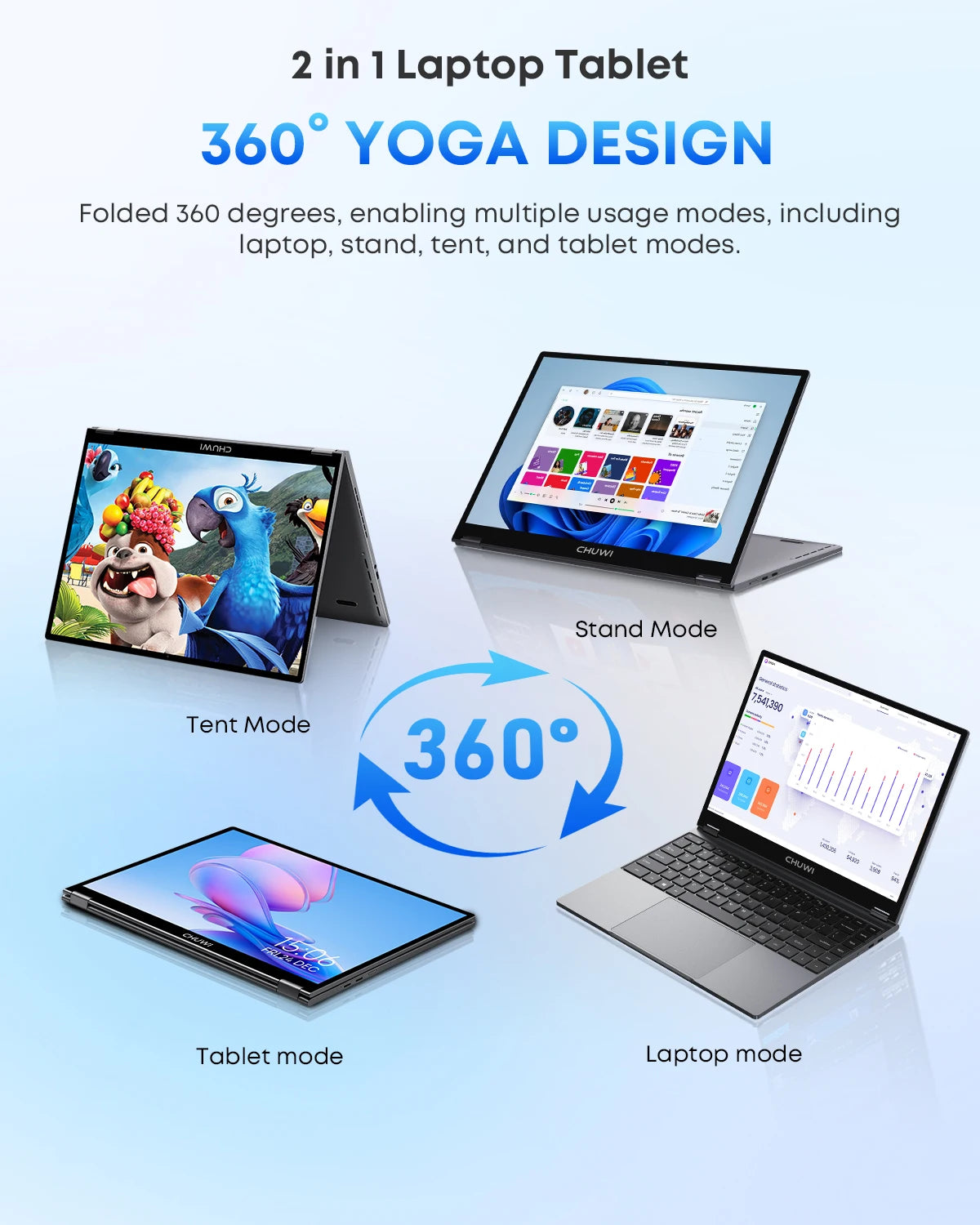 CHUWI FreeBook 2-In-1 Laptop Intel N150 16GB LPDDR5 512GB SSD