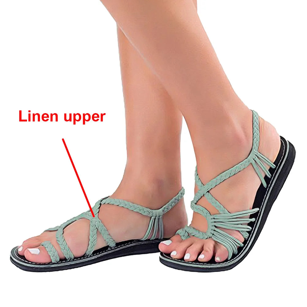 JOCESTYLE Strappy Braided Sandals Open Toe Summer Shoes