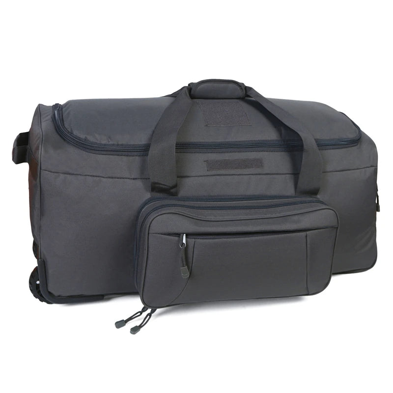 124L Large Capacity Tactical Duffel Bag Rolling Luggage for Heavy-Duty Camping Hiking Luggage Travel Suitcase