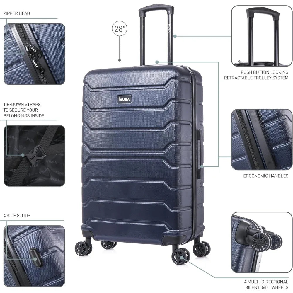InUSA Trend Luggage With Spinner Wheels Durable Hardside
