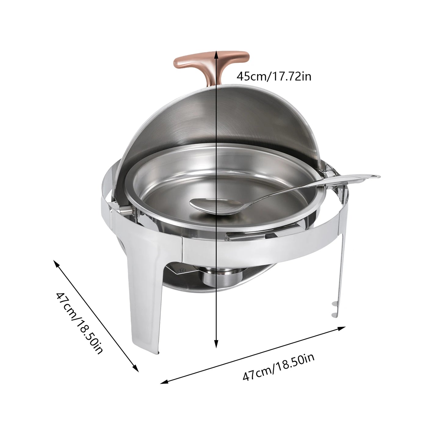 Chafing Dish Round Roll Top Electric Buffet Warmer Stainless