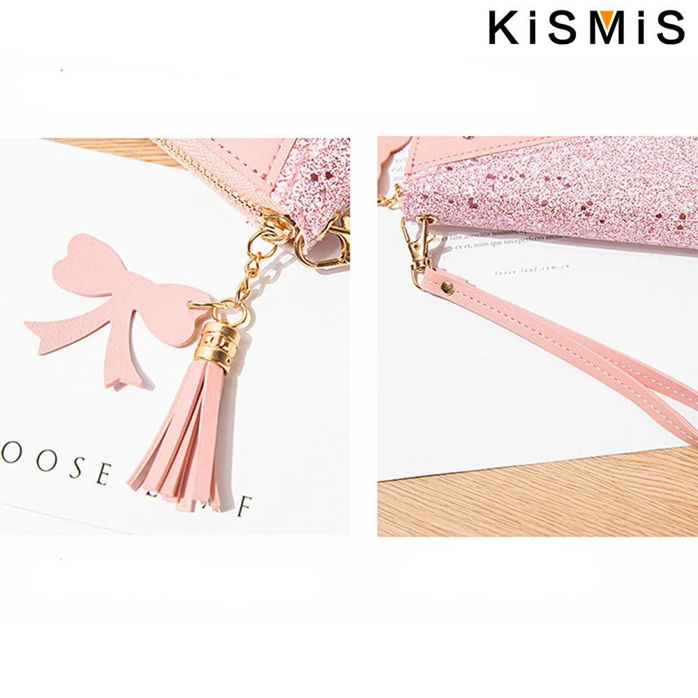 Women Wallet Korean Style Purse Patchwork Clutch Tassel Rivet Details Long Zipper Wallet Card Holder Wristlet Handbag Fashion Ladies Leather Large Capacity Multi Function Phone Pocket For Shopping Daily Use Teen Girls Elegant