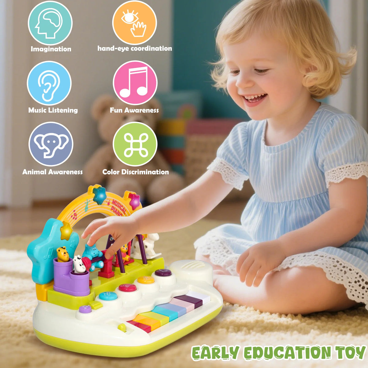 Nicknack Toddler Musical Instrument Toy Set Featuring Piano Saxophone