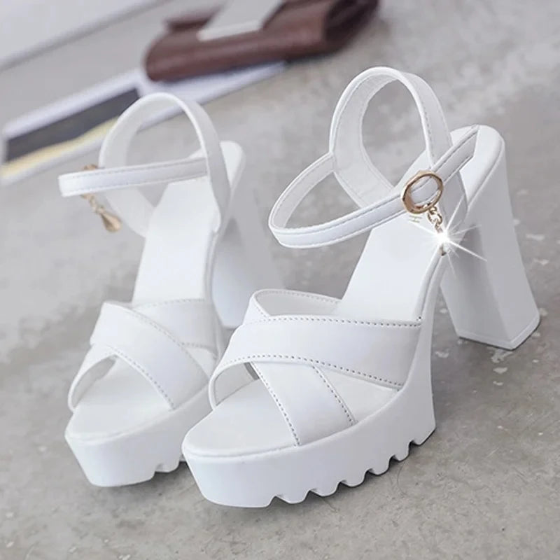 YEAE Women Platform Wedges Sandals Open Toe Buckle Shoes