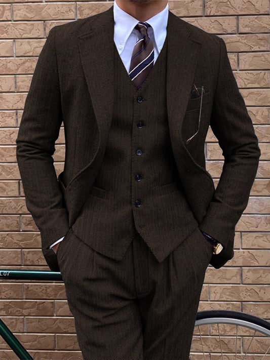 Naples Cotton Linen Men Suit Two Piece Slim Fit Tuxedo Set