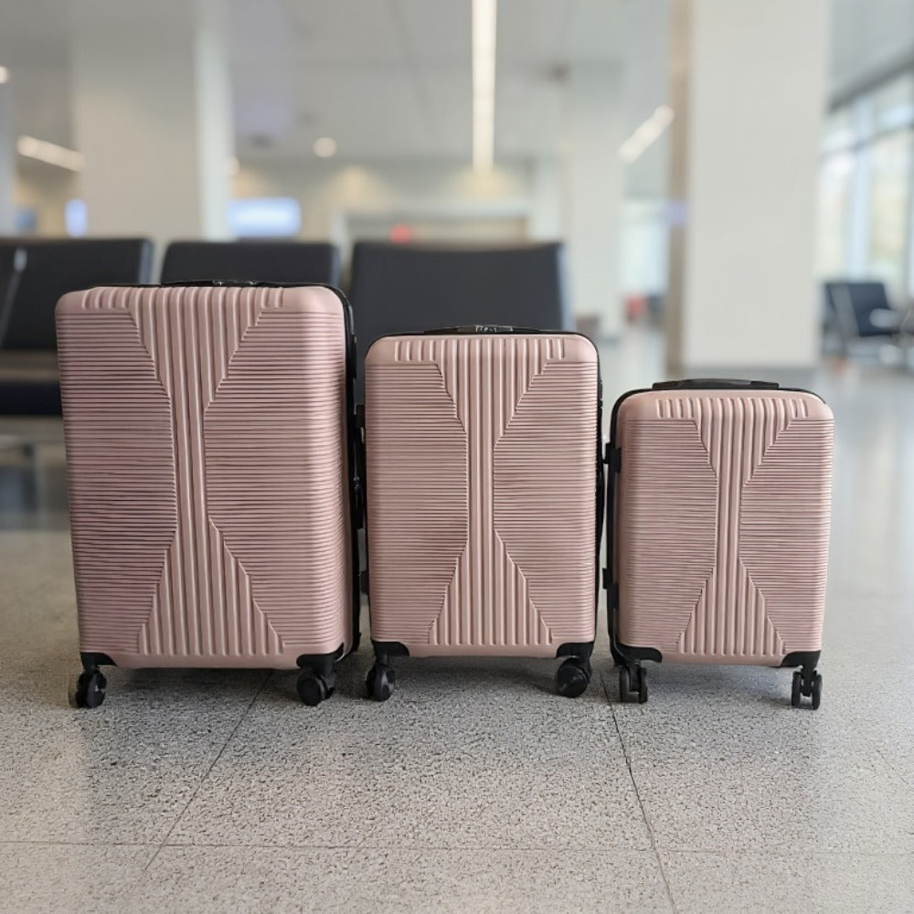 LEADZM Travel Set 3 Piece Hardshell Carry On Double Spinner