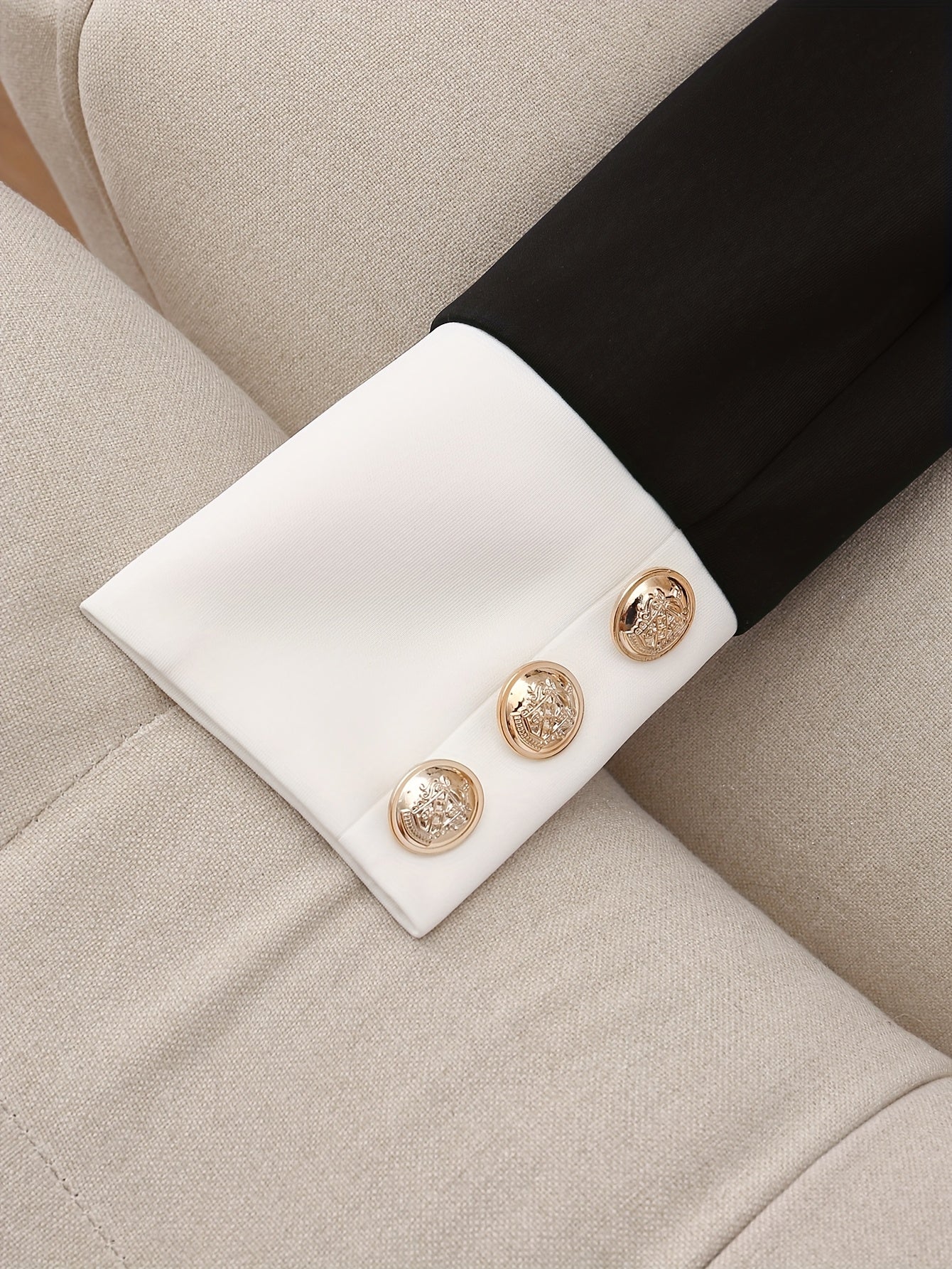 Elegant Two Piece Set Jacket and Skirt With Button Placket