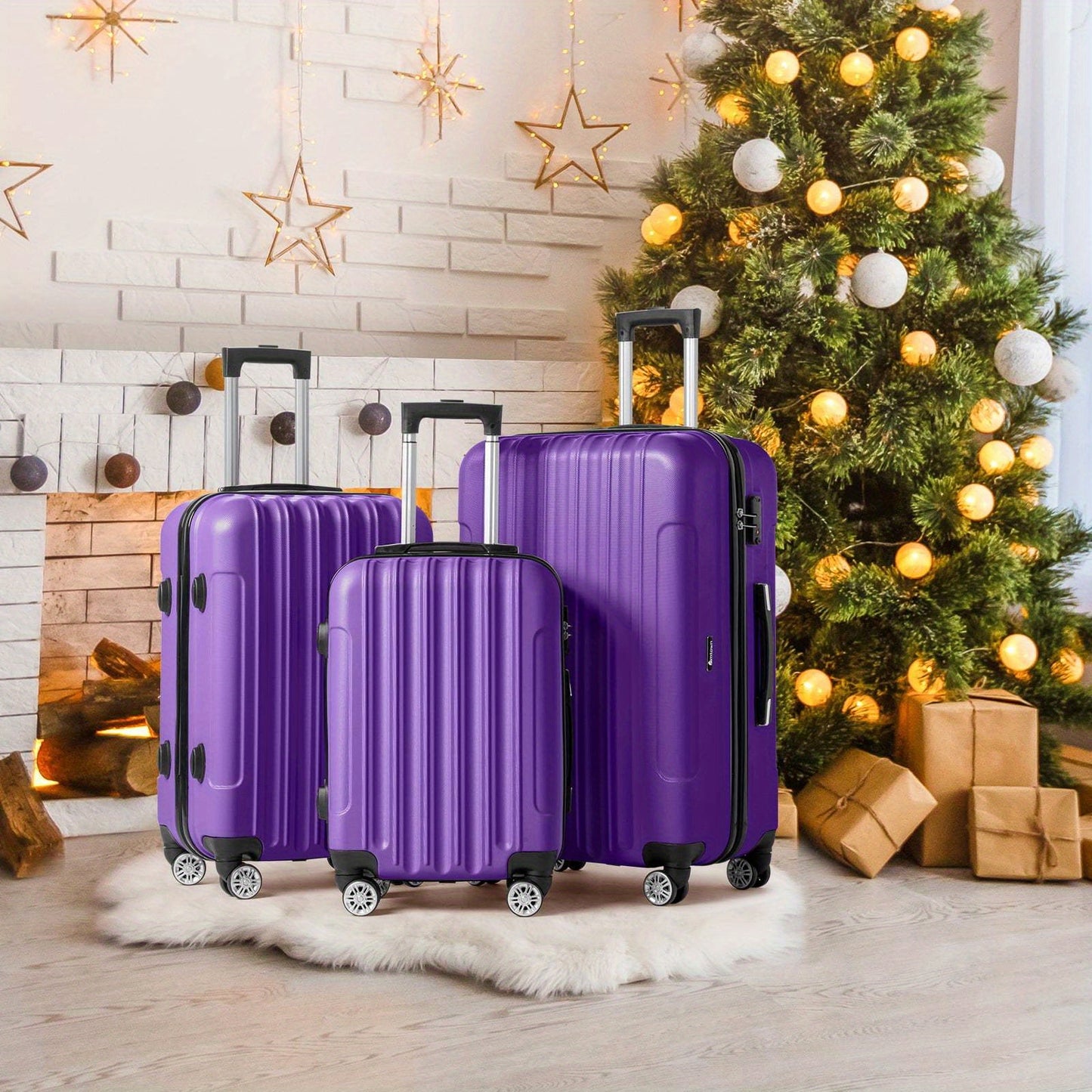 AutoForever Hard Shell Luggage 3pc With 360 Spinner Wheels