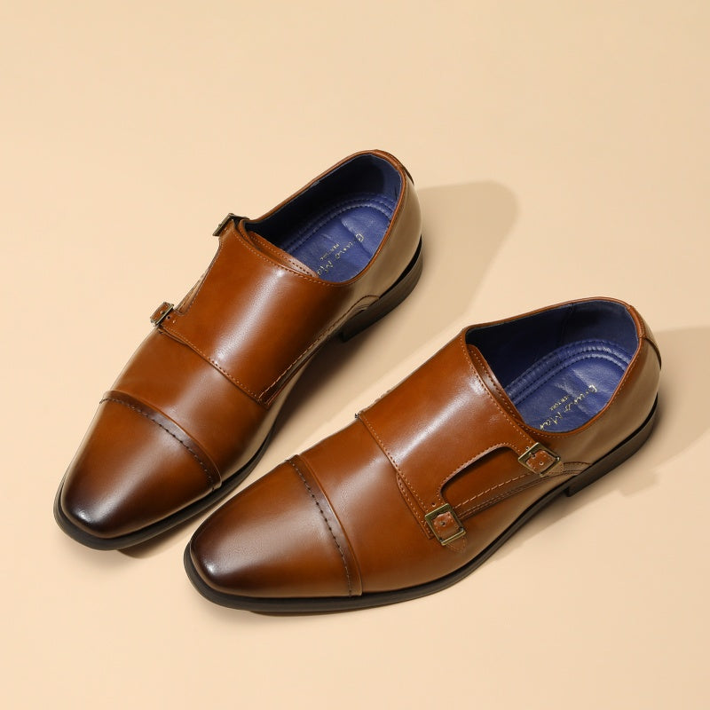 BRUNO MARC Mens Dress Loafers Slip On Monk Strap Shoes