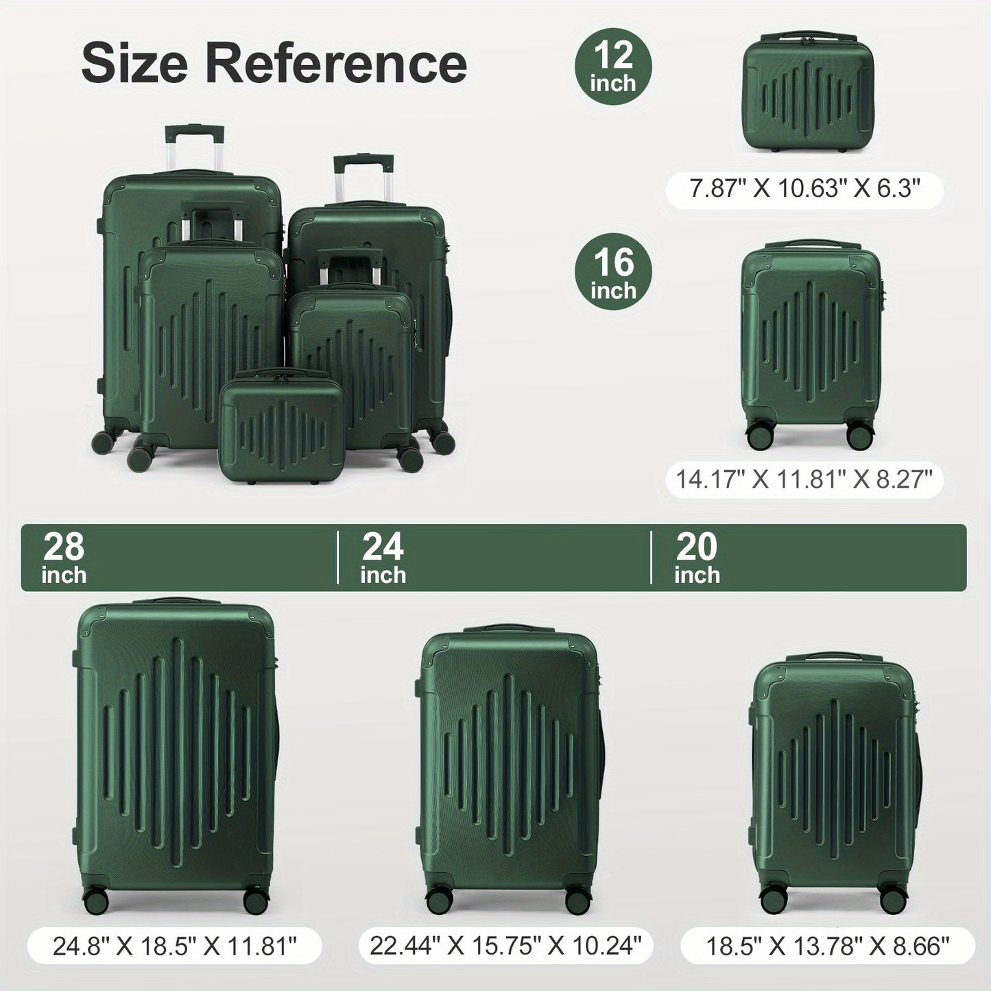 AUTOFOREVER ABS Carry On Luggage With TSA Lock And Wheels