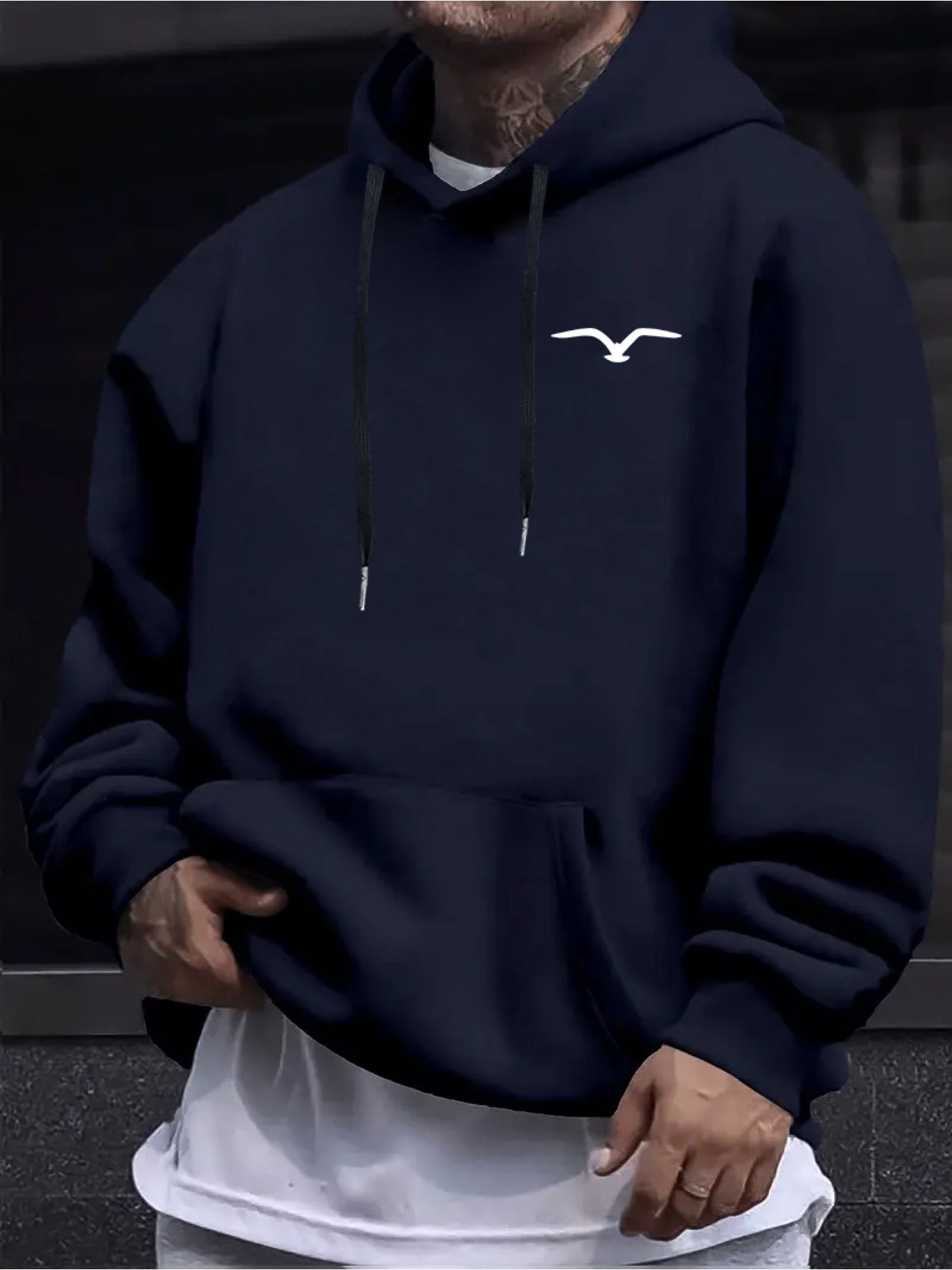Idea Mens Heavyweight Hooded Sweatshirt Drawstring Hood