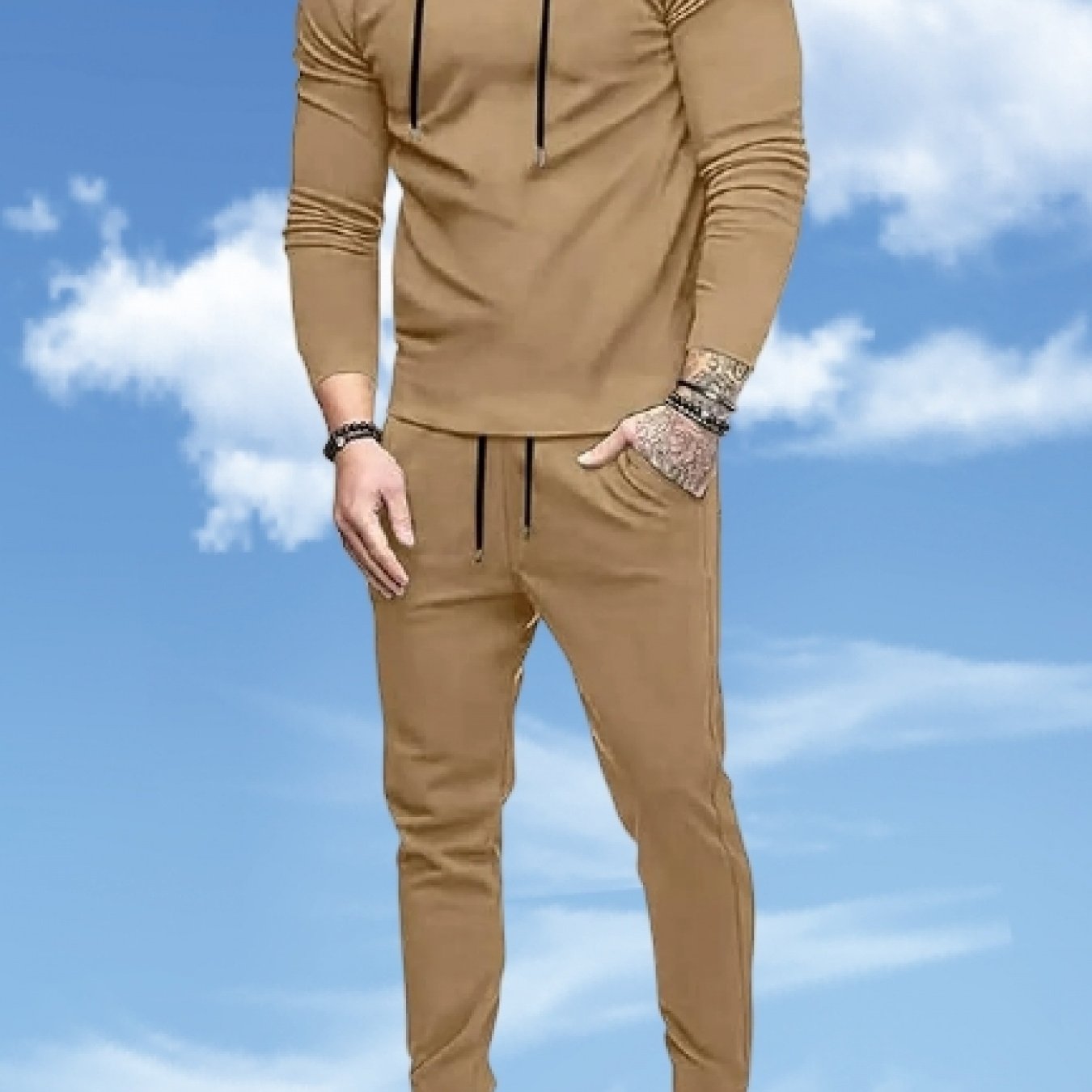 Men's Two Piece Sweatsuit Set Hooded Jogger Tracksuit