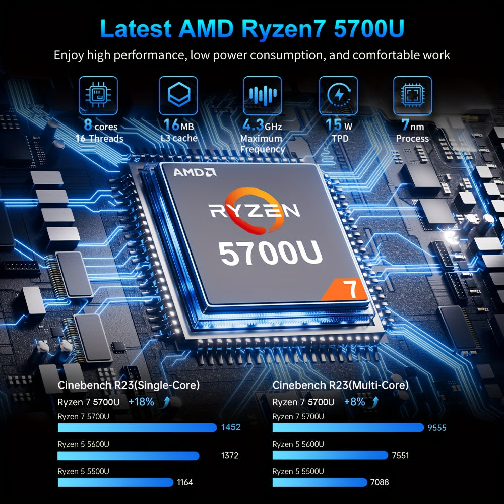 Acemagic Ryzen 7 5700U Laptop 16GB RAM 512GB NVMe SSD