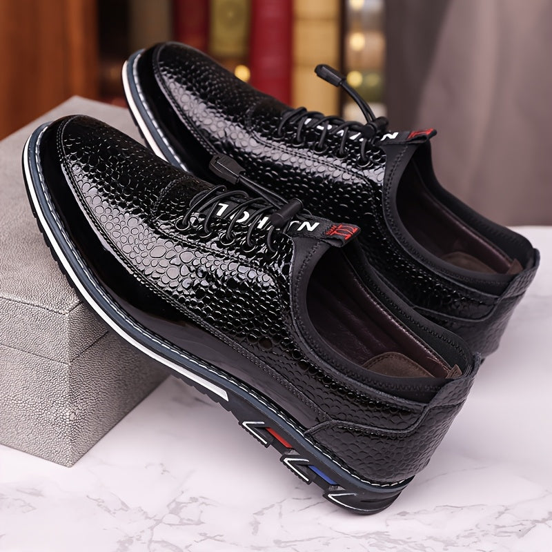 All Nations Emporium Crocodile Pattern Men Business Shoes