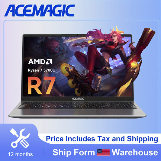 ACEMAGIC AMD Ryzen 7 5700U Laptop 16GB DDR4 512GB NVMe