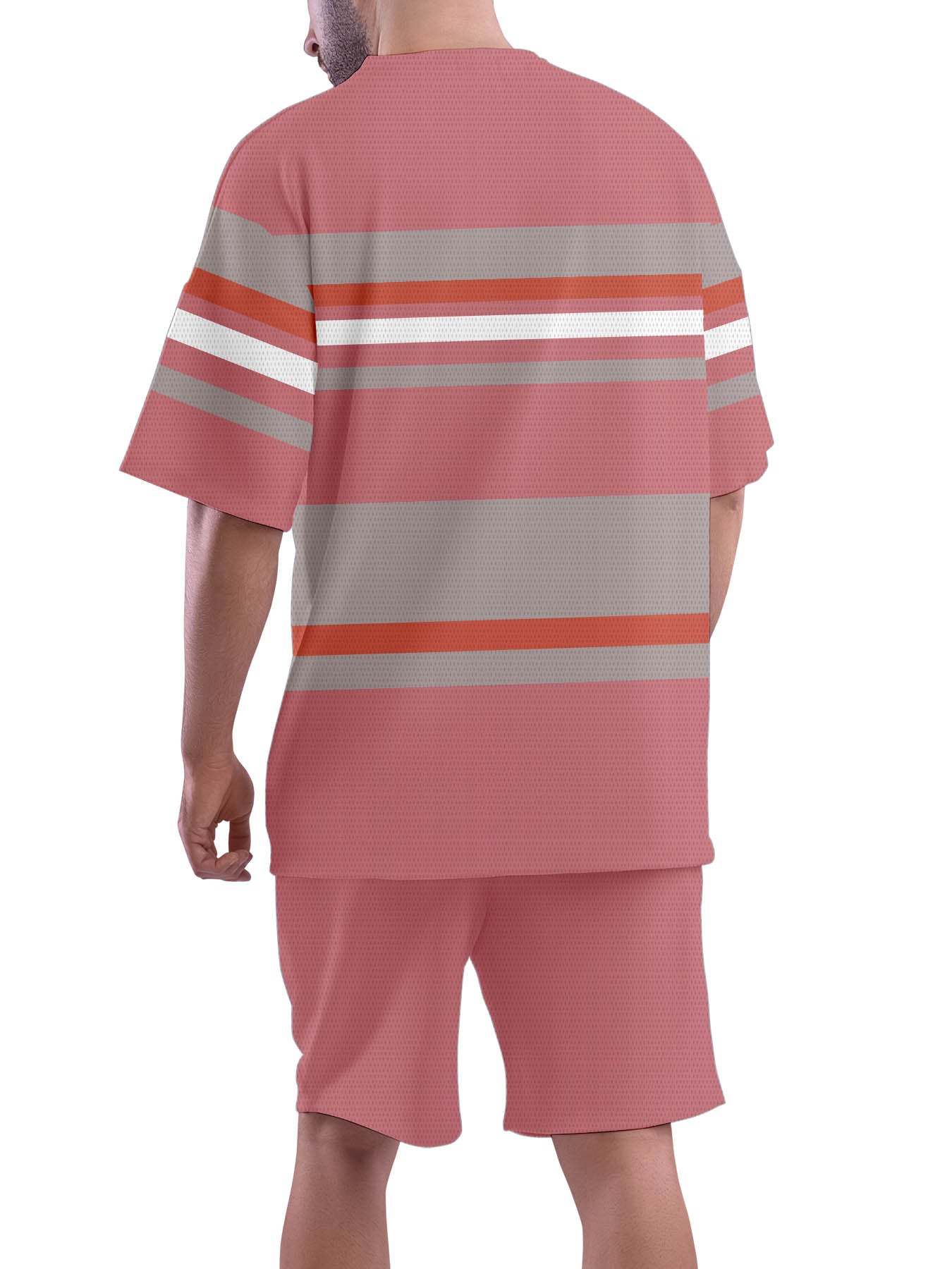 Mens Striped Athletic Set 2pc Breathable Polyester Quick Dry