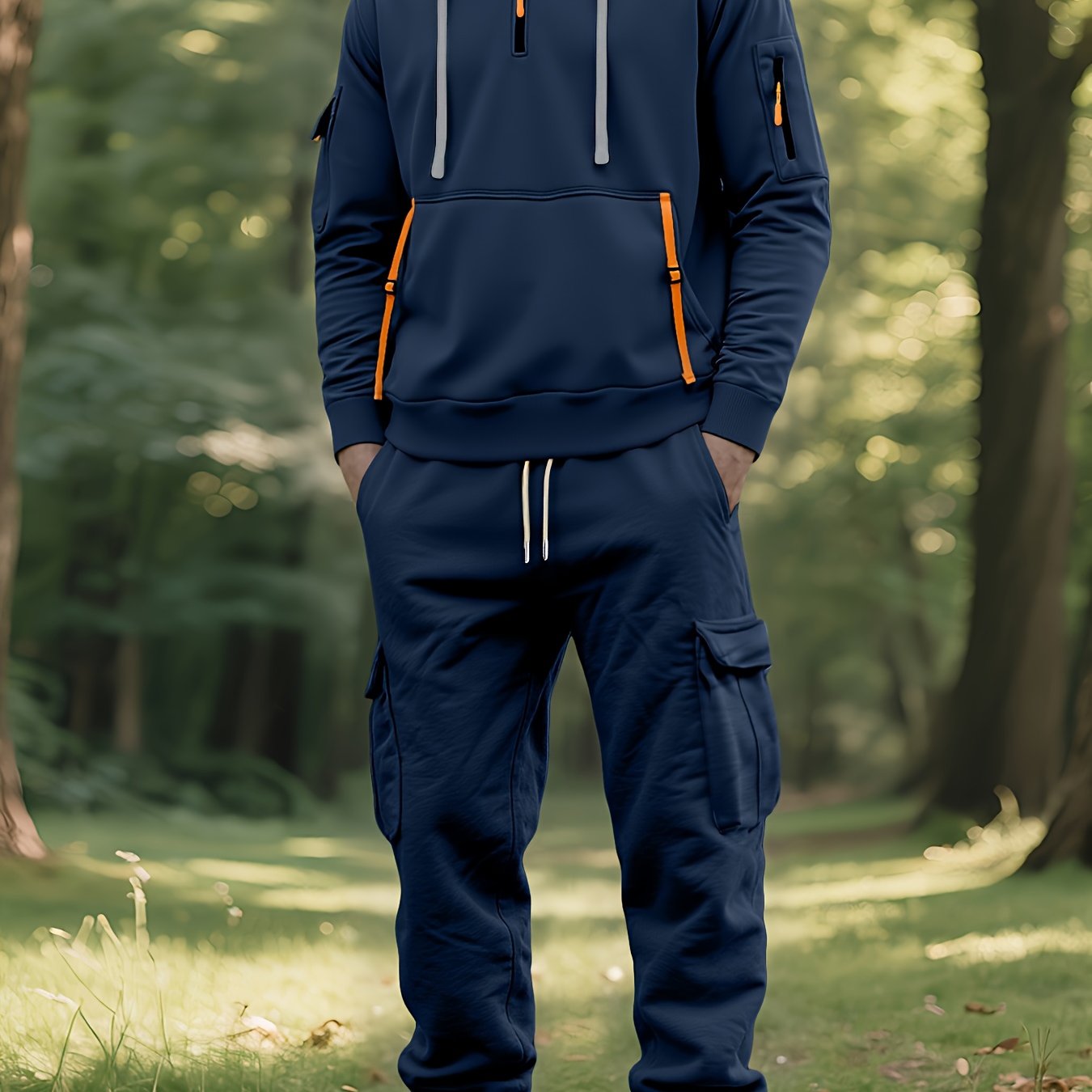 Mens Hooded Sports Set With Multi Pocket Utility Gear