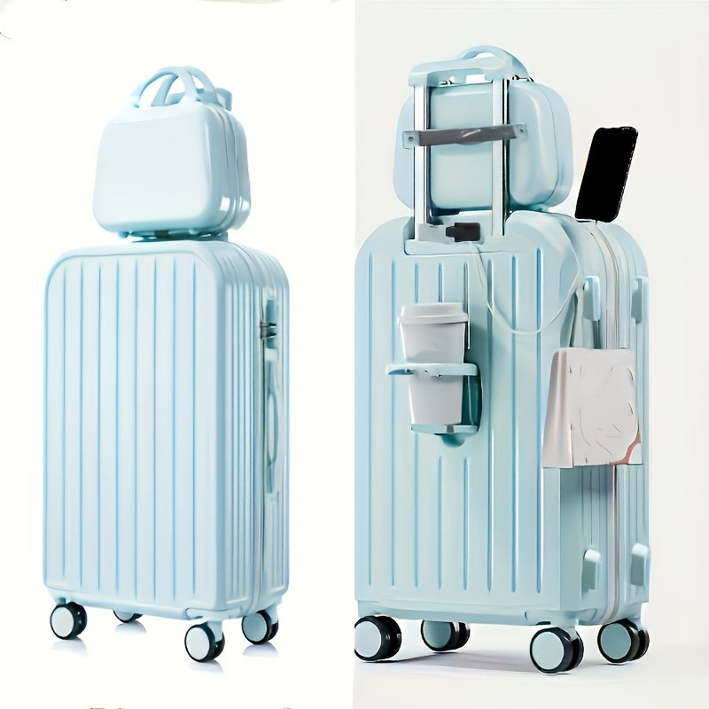 Minimalist Hard Shell Luggage Case Set With Zipper Trolley
