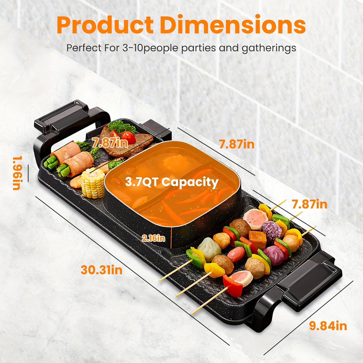 TAOTRONICS 2 In 1 Electric Hot Pot And Grill Smokeless