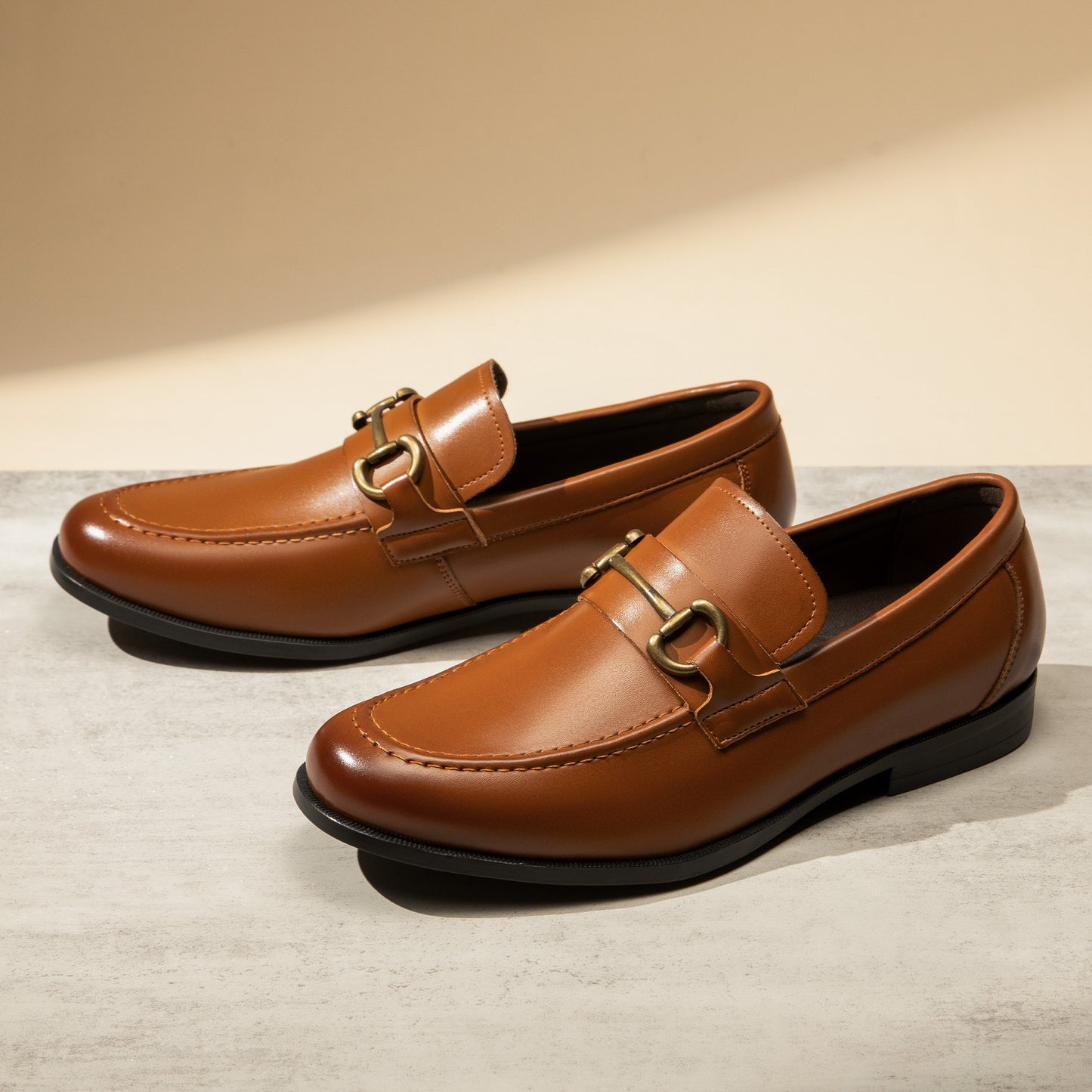 BRUNO MARC Men Classic Slip On Penny Loafers With Buckles