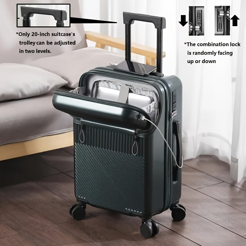 1pc 20 Inch Luggage, Travel Function Boarding Case, Luggage with Password Lock And Wheels, Suitable for Daily Use As A Neutral Bag Big Capacity Suitcase