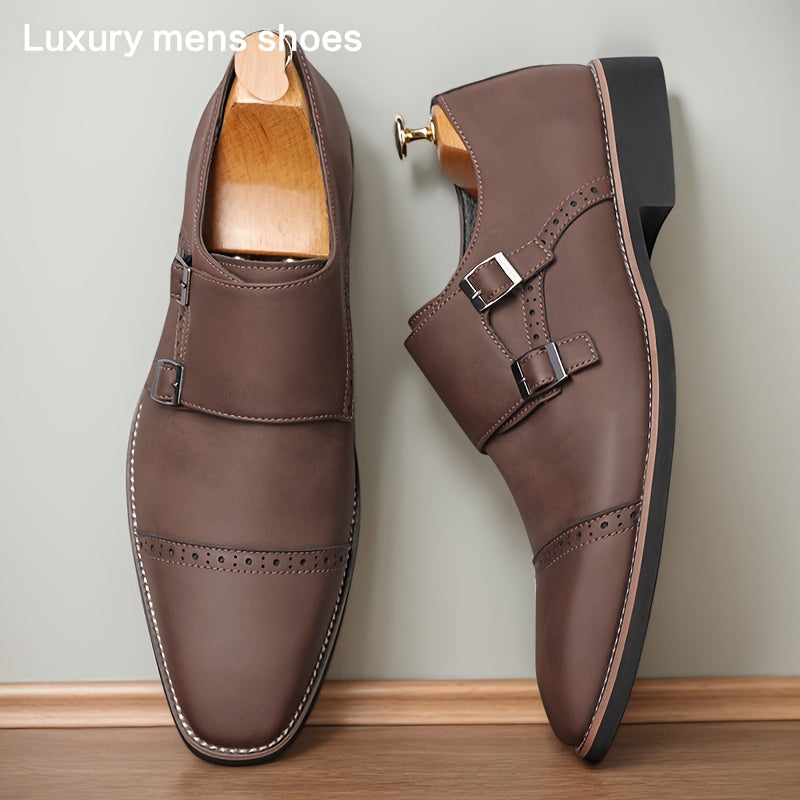 Mens Plus Size Fashion Formal Shoes Square Toe Casual