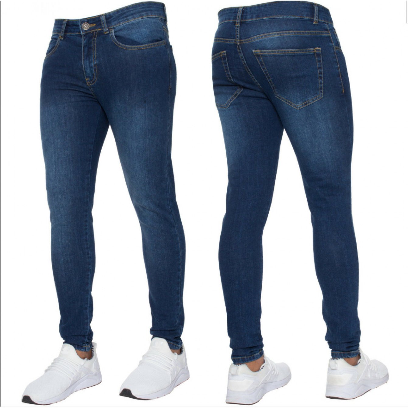 Trendy Minimali Slim Fit Skinny Jeans Mens Stretch Denim